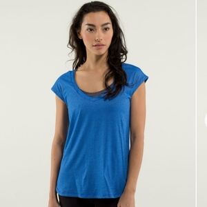 Lululemon Track Short Sleeve Tee Shirt, Baroque Blue, Size 8